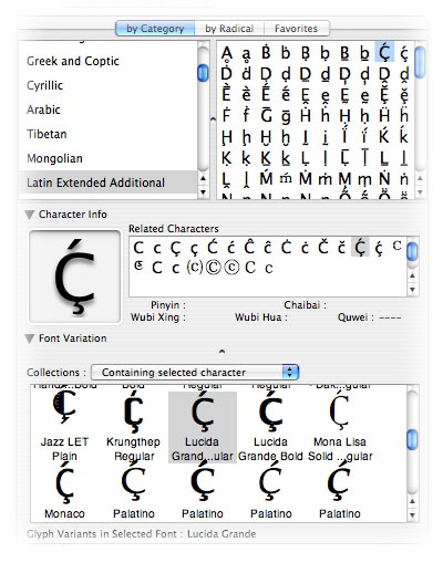 C with cedilla and acute