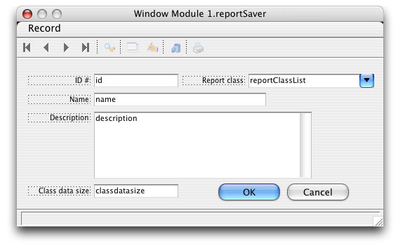 Report Saver Window